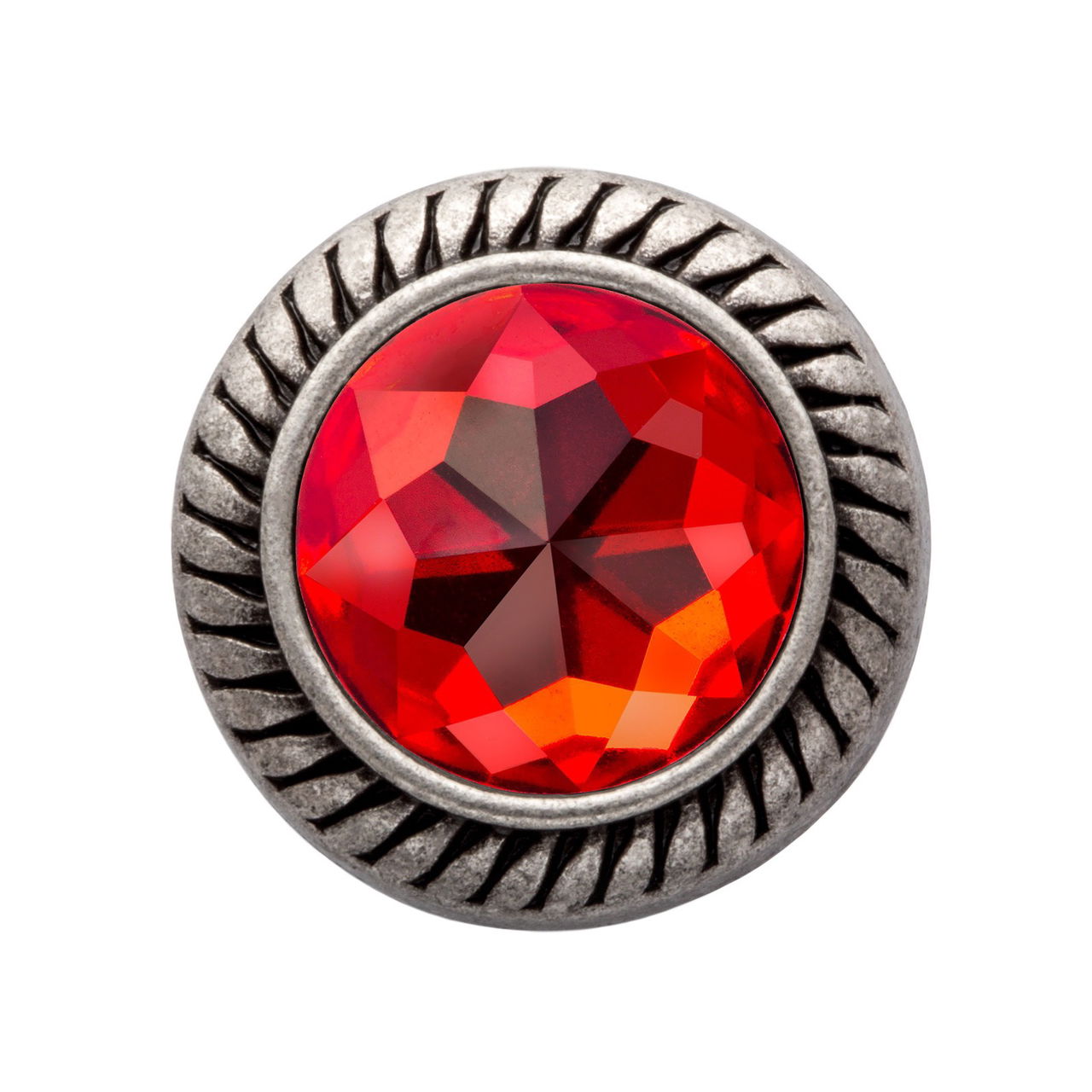 MiaMilo Round Gem Charm — Garnet