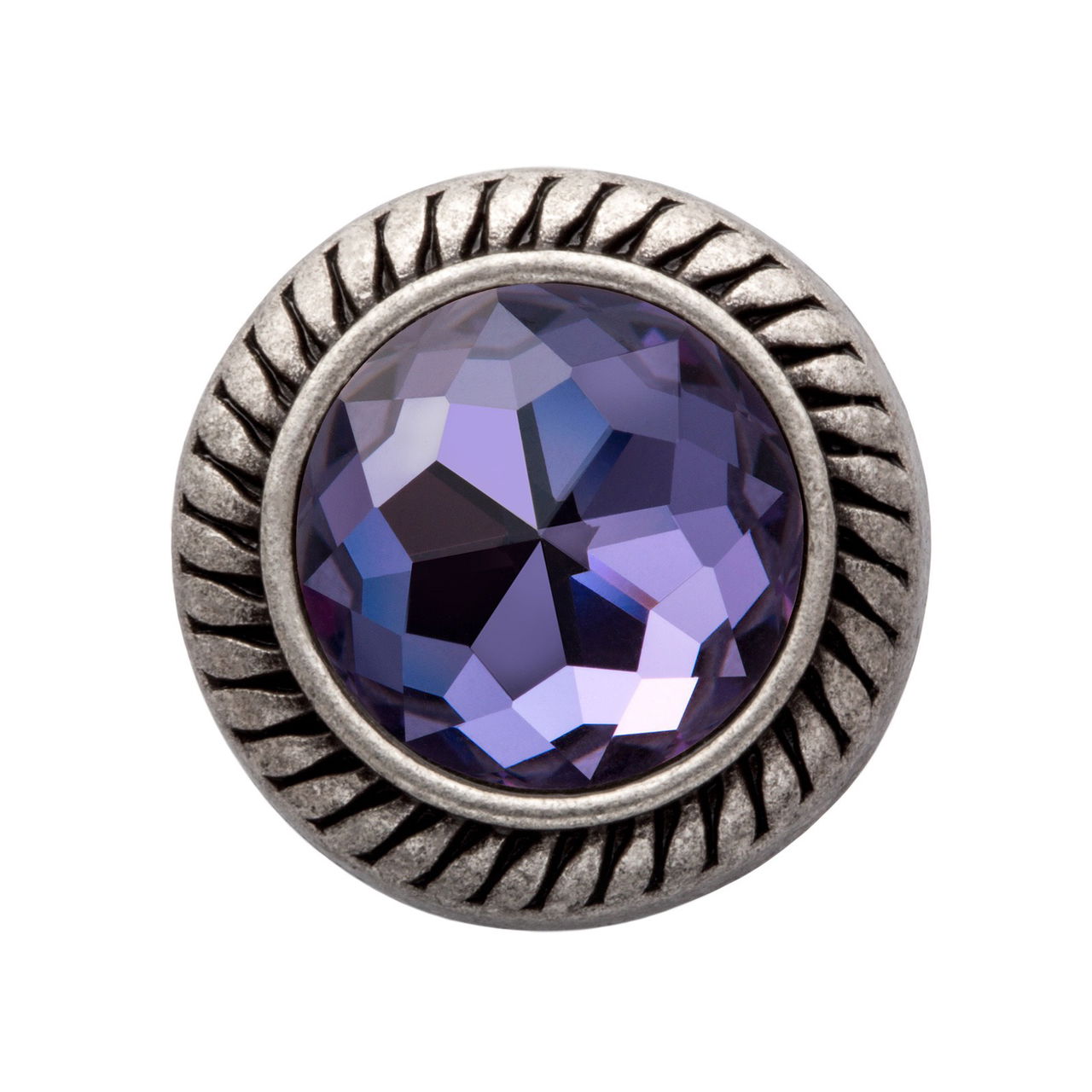 MiaMilo Round Gem Charm — Amethyst