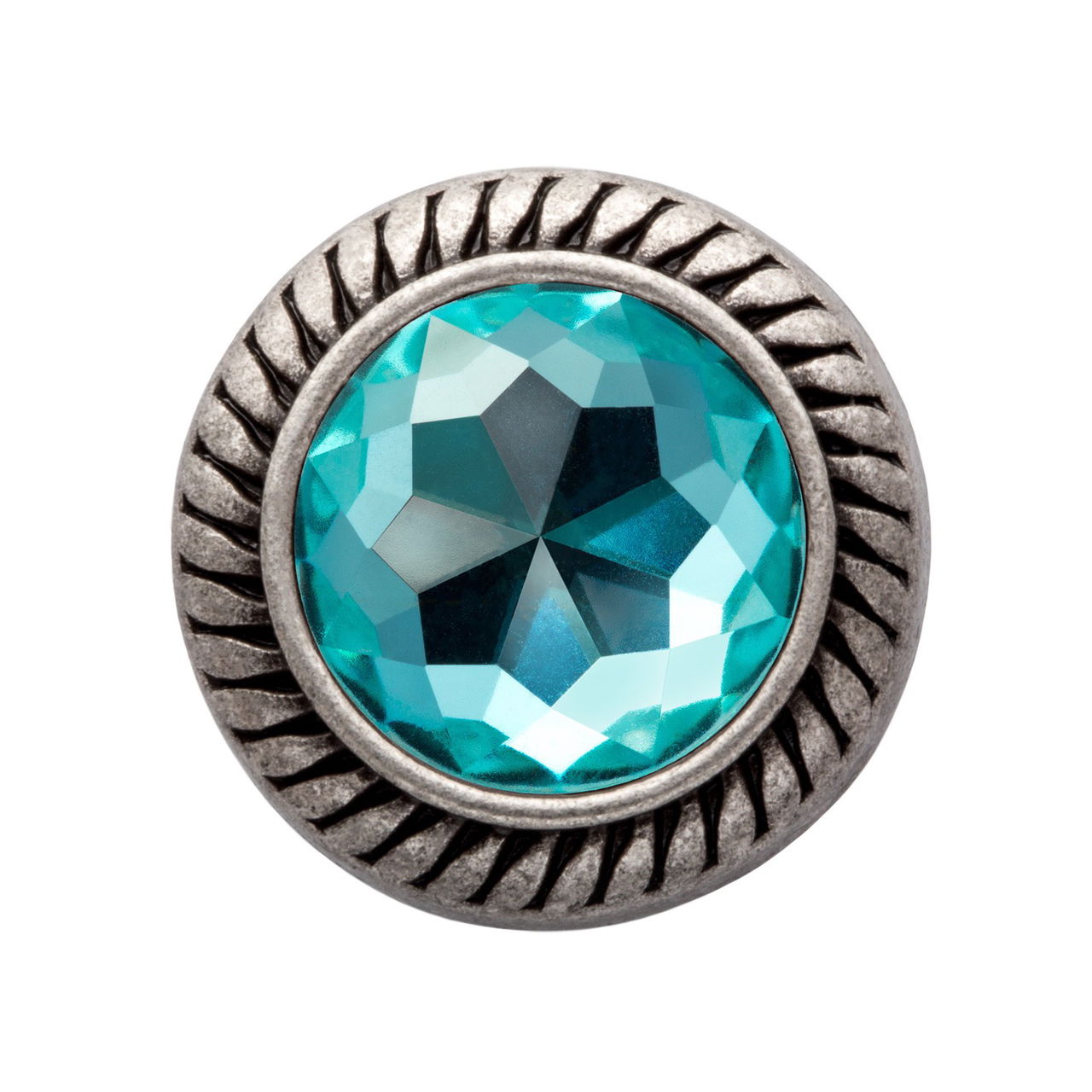 MiaMilo Round Gem Charm — Aquamarine