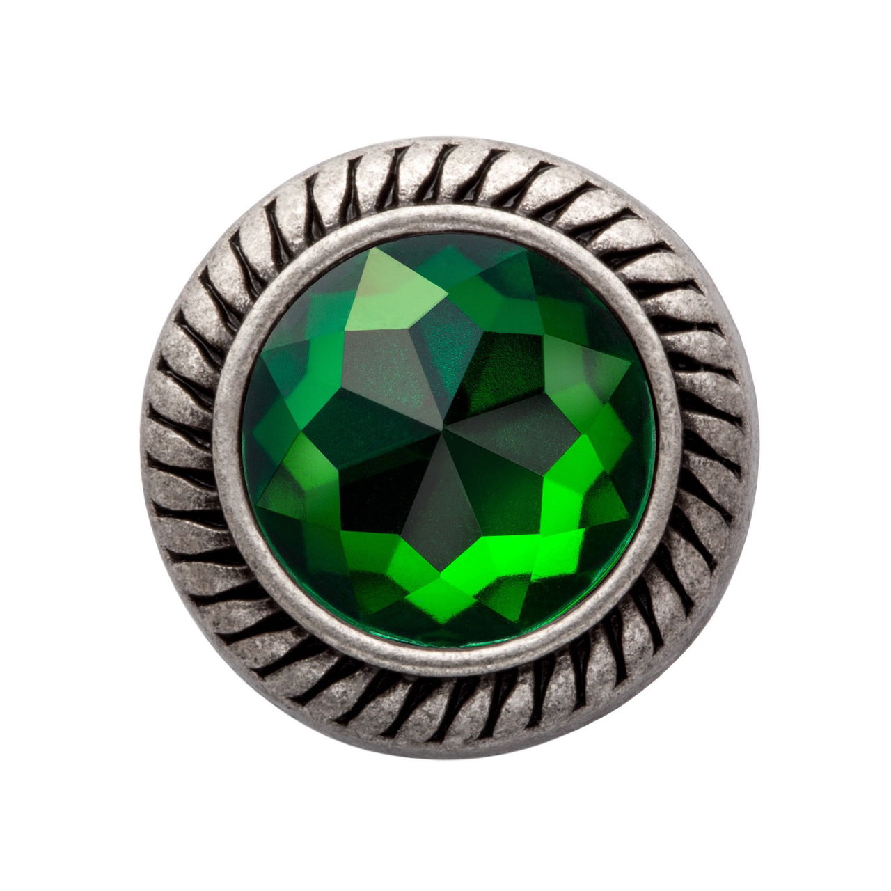 MiaMilo Round Gem Charm — Emerald