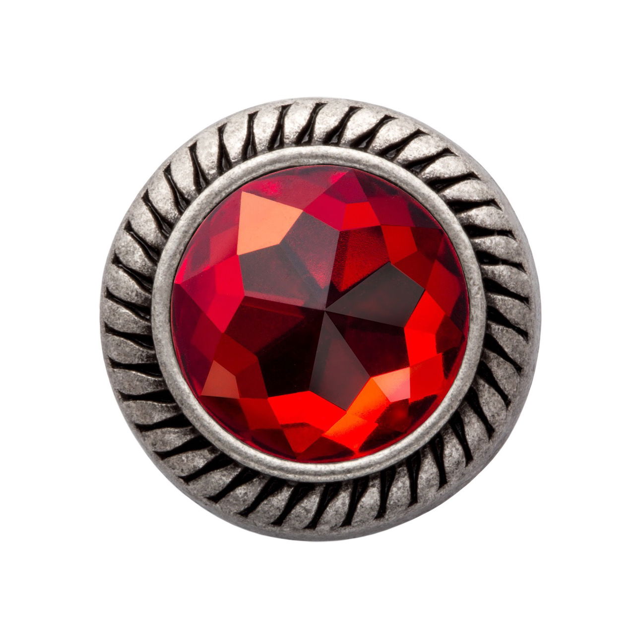 MiaMilo Round Gem Charm — Ruby