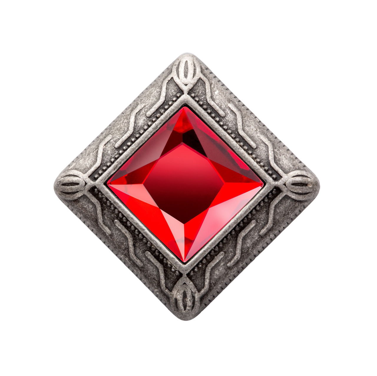 MiaMilo Square Gem Charm — Garnet