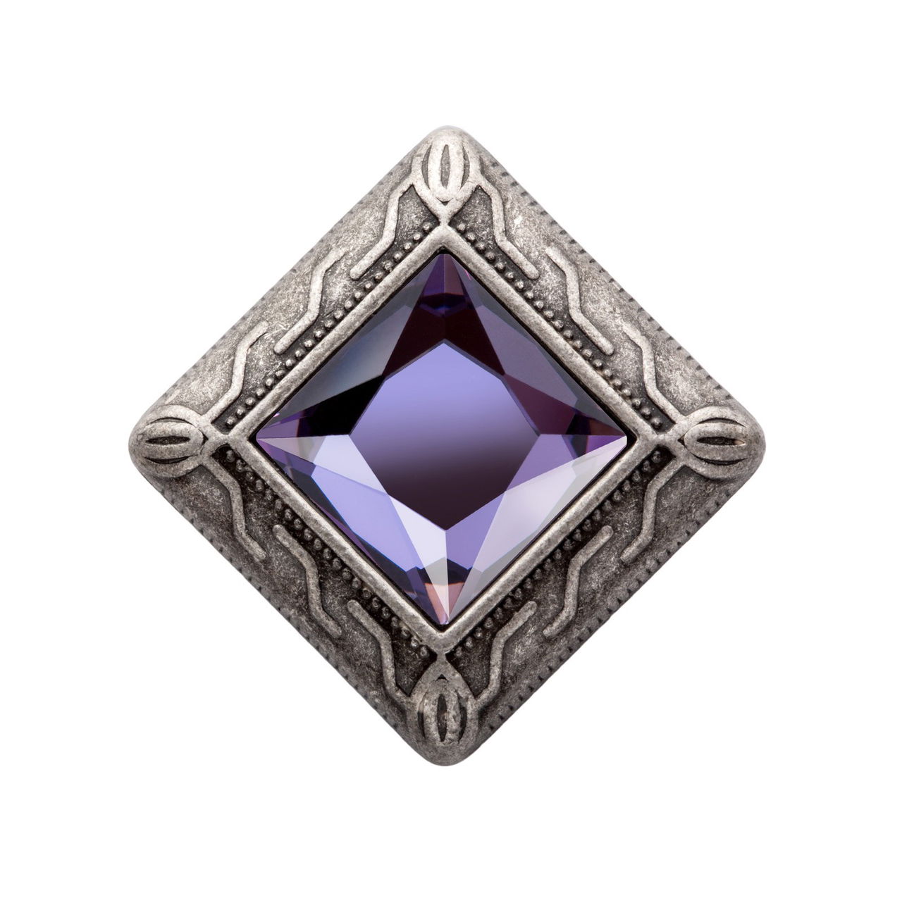 MiaMilo Square Gem Charm — Amethyst