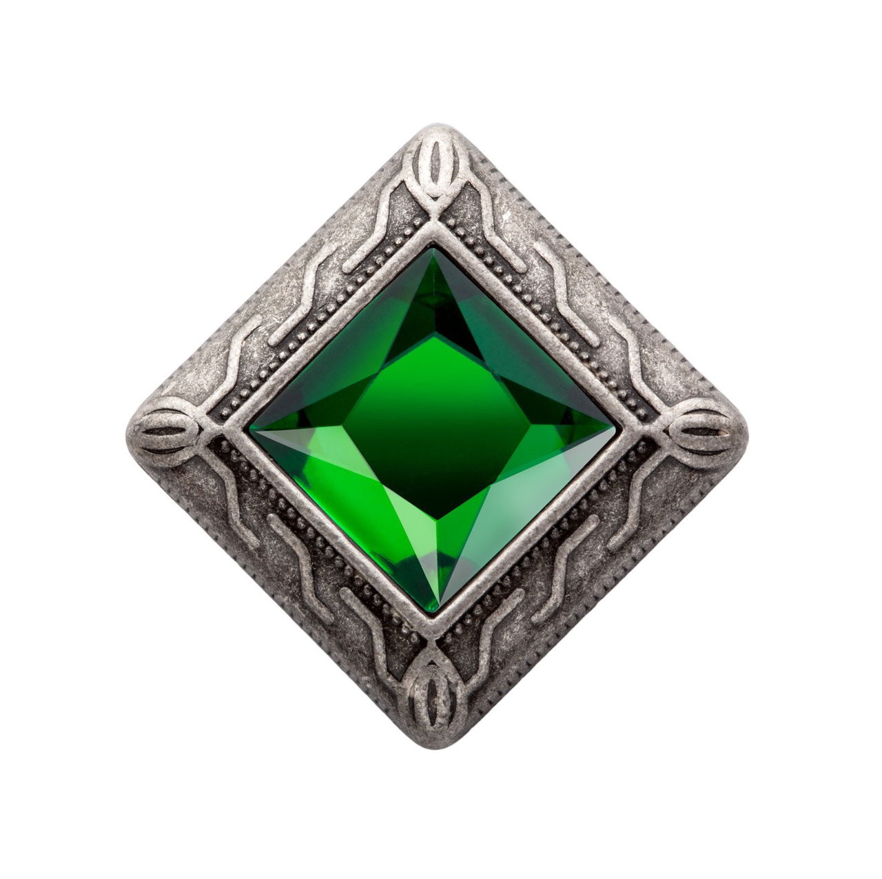 MiaMilo Square Gem Charm — Emerald