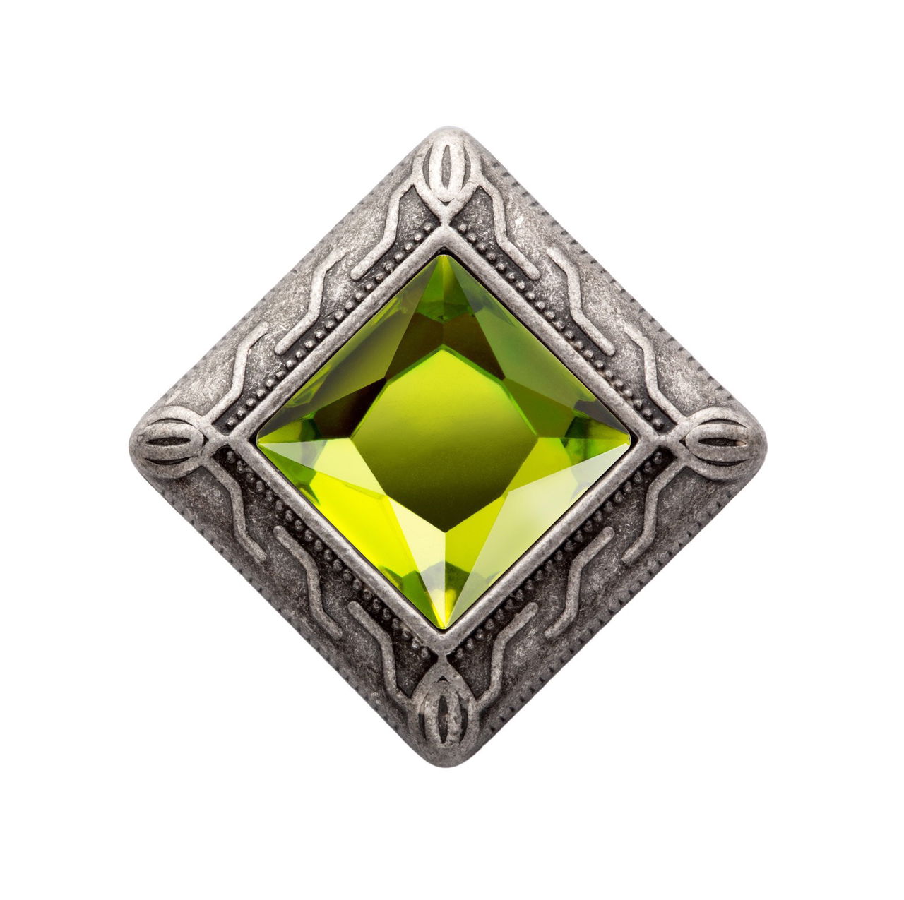 MiaMilo Square Gem Charm — Peridot