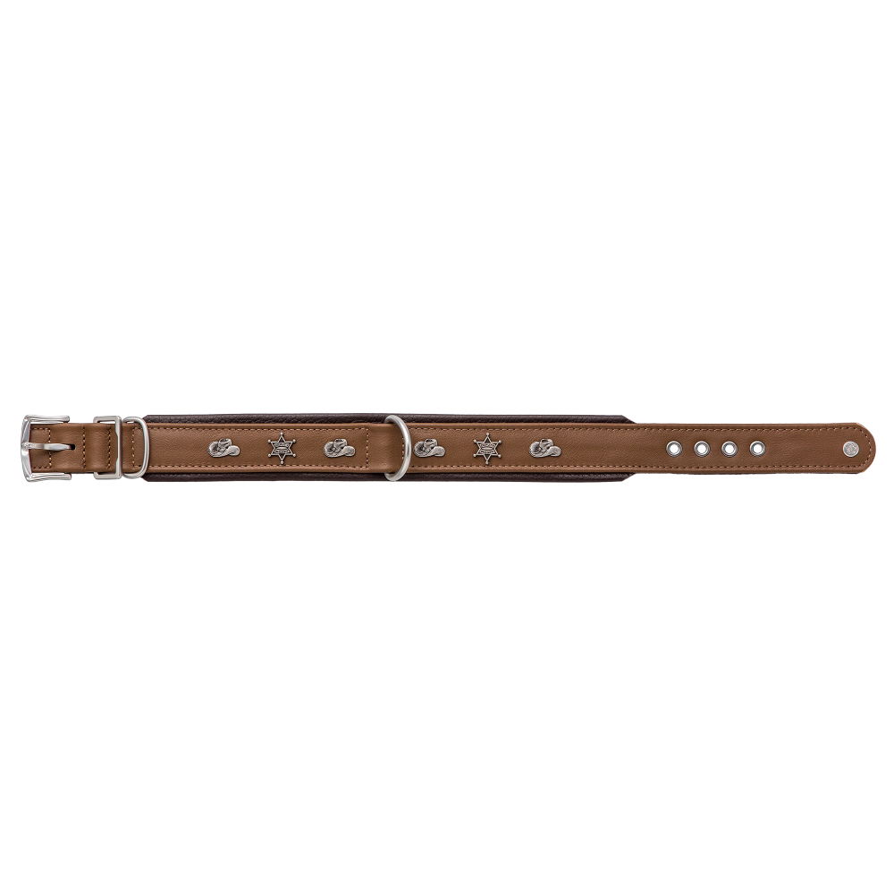 MiaMilo Cowboy Spirit Leather Dog Collar — M