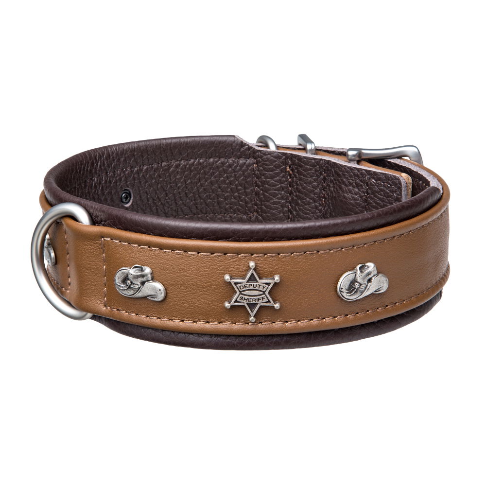 MiaMilo Cowboy Spirit Leather Dog Collar — M