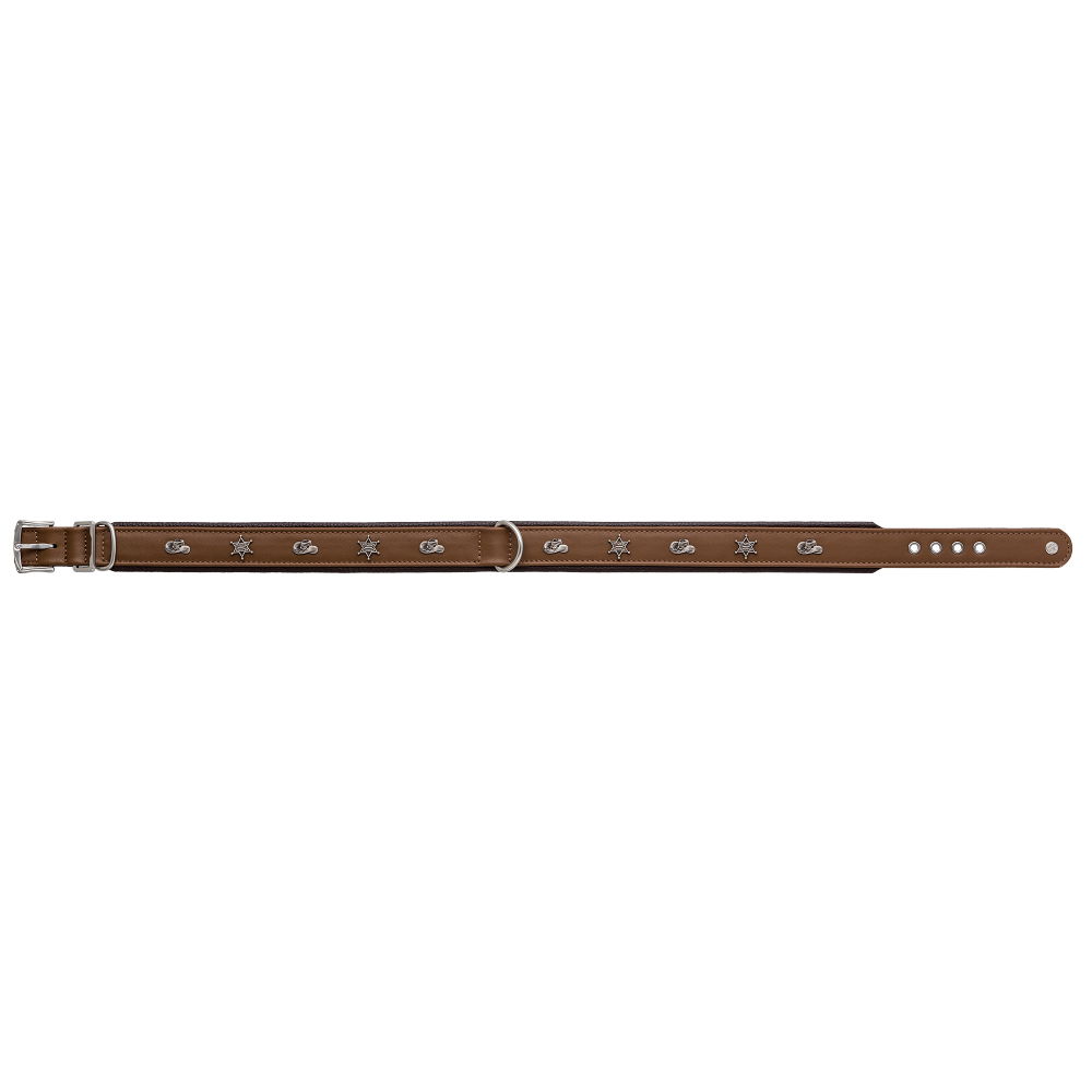 MiaMilo Cowboy Spirit Leather Dog Collar — XXL