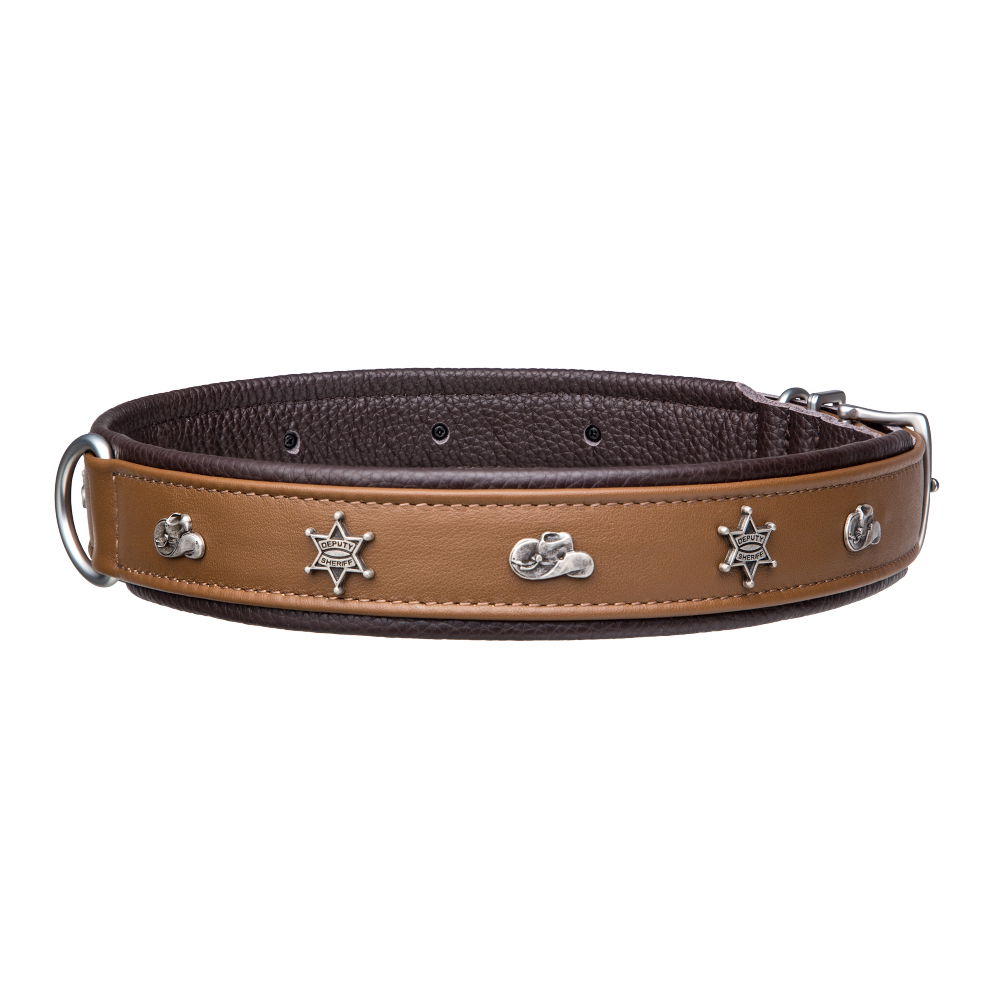 MiaMilo Cowboy Spirit Leather Dog Collar — XXL