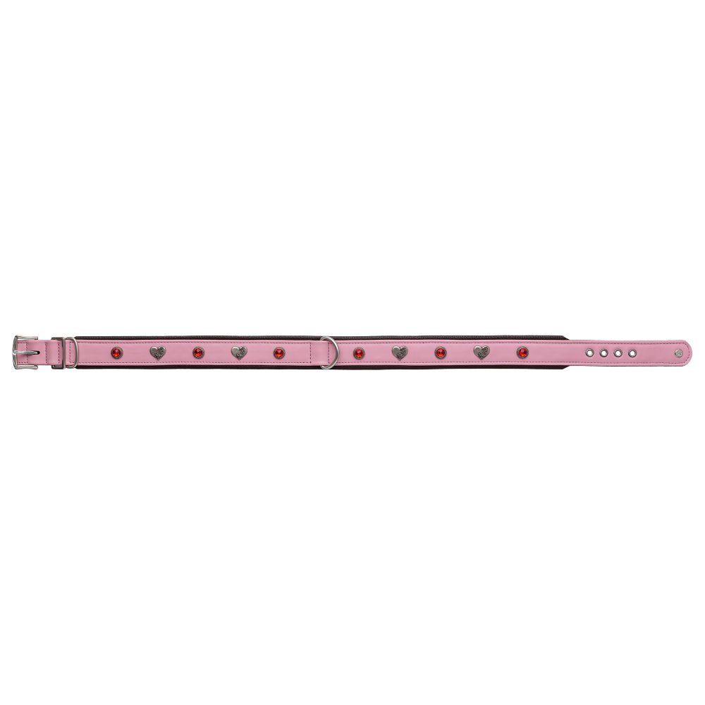 MiaMilo Garnet Glow Leather Dog Collar — XXL