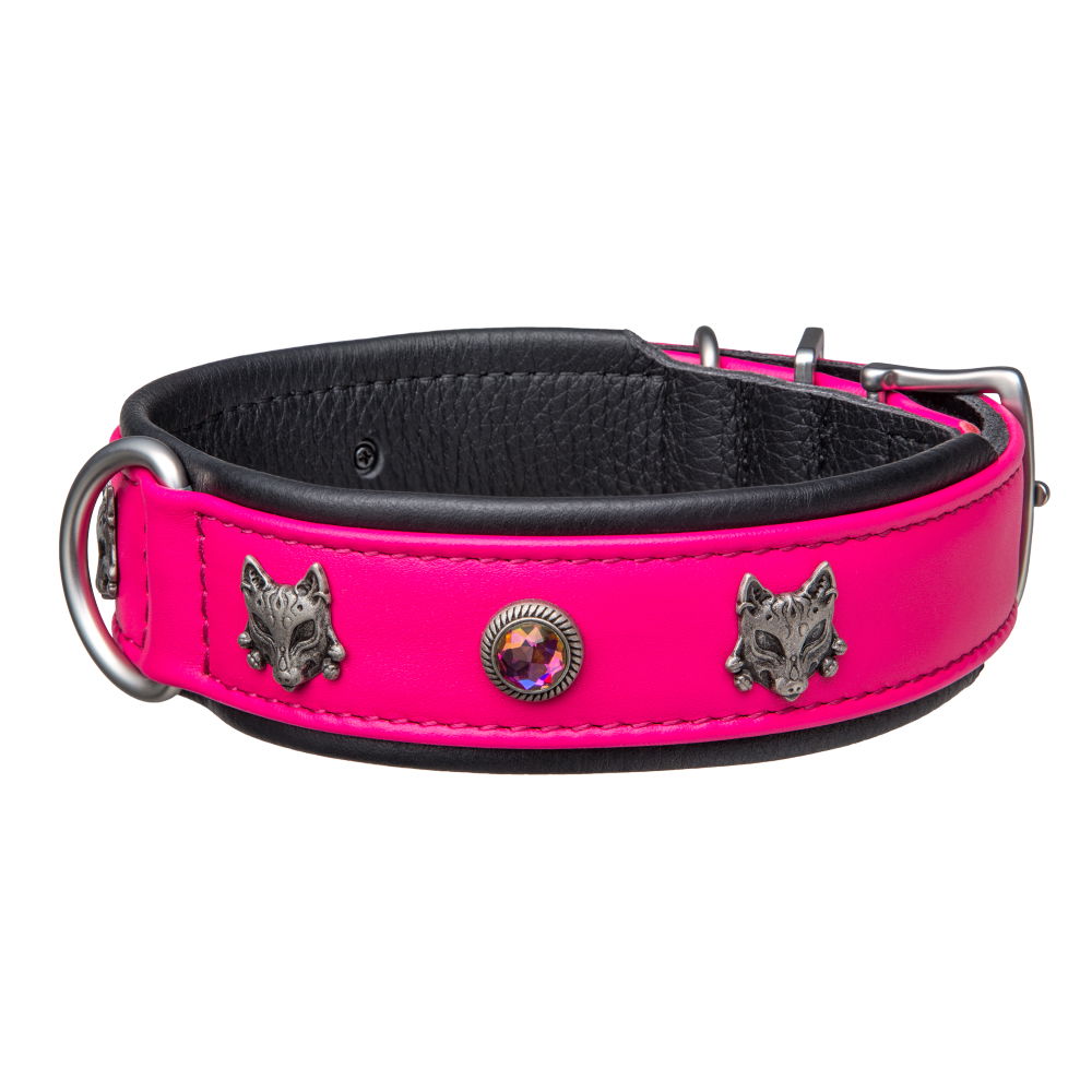 MiaMilo Metro Fox Leather Dog Collar — M