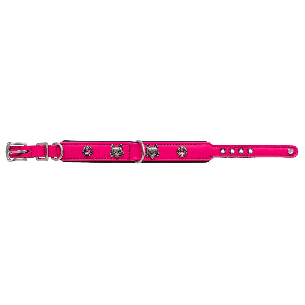 MiaMilo Metro Fox Leather Dog Collar — S