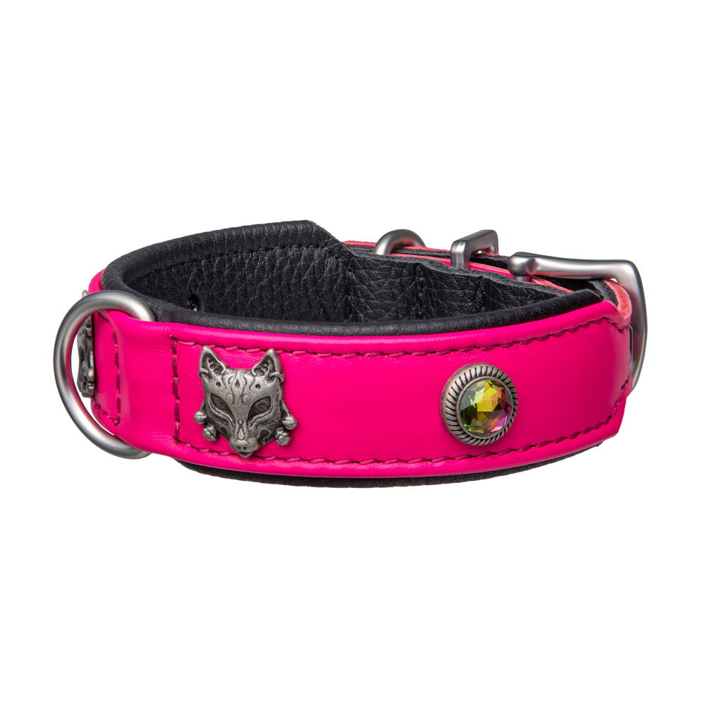 MiaMilo Metro Fox Leather Dog Collar — S