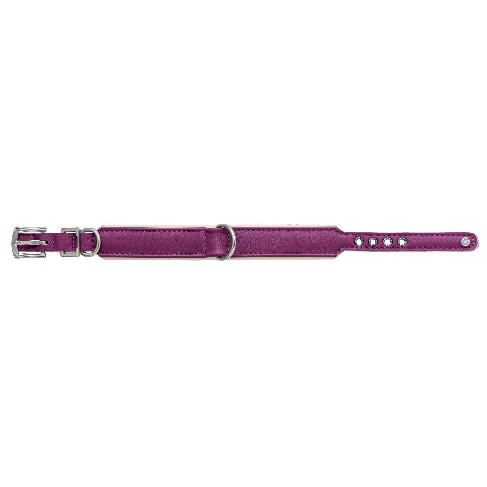 MiaMilo Plum Frost Leather Dog Collar — XS/S