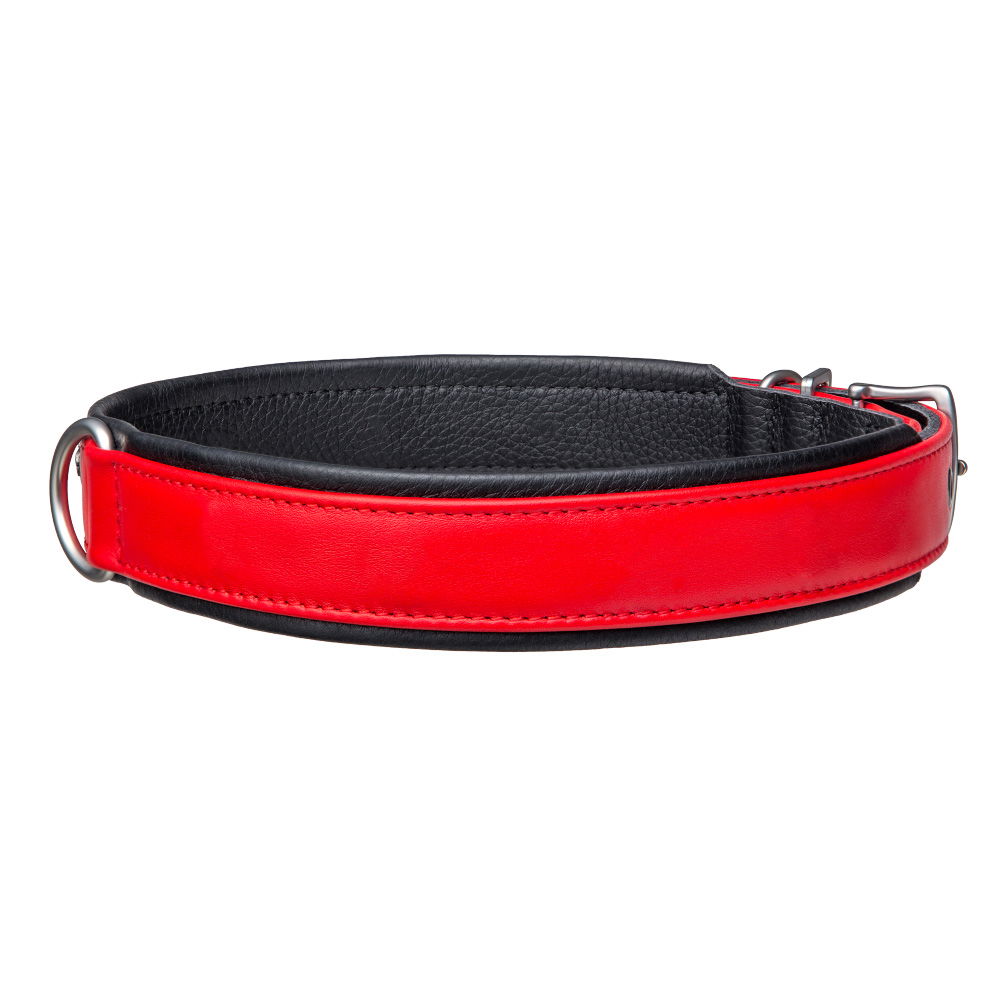 MiaMilo Ruby Noir Leder Hundehalsband — L/XL